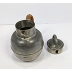 Rogers Pewter Coffee Pot Rattan Handle Mid Century Solid Pewter