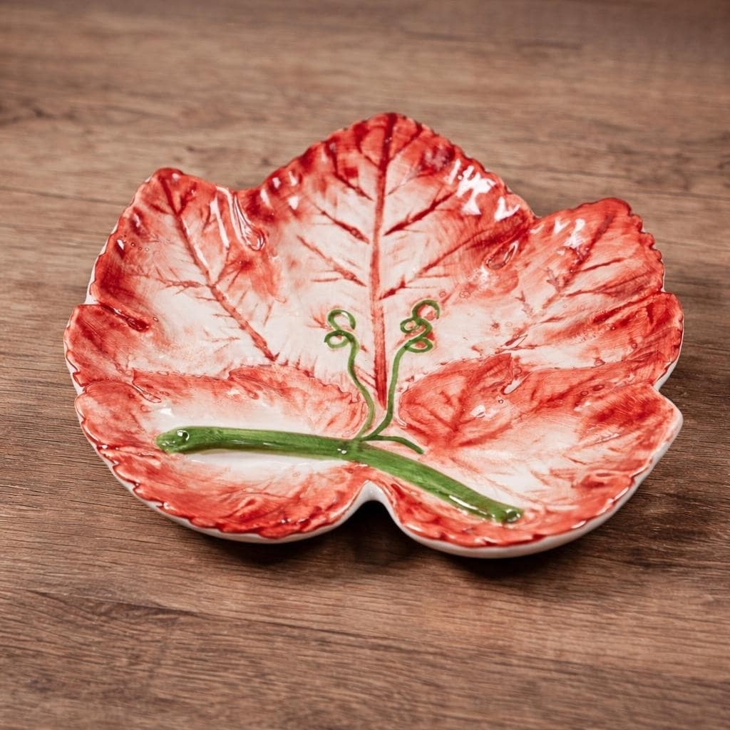 Vintage Maple Leaf Dish 7" Ceramic Fall Decor Trinket Tray