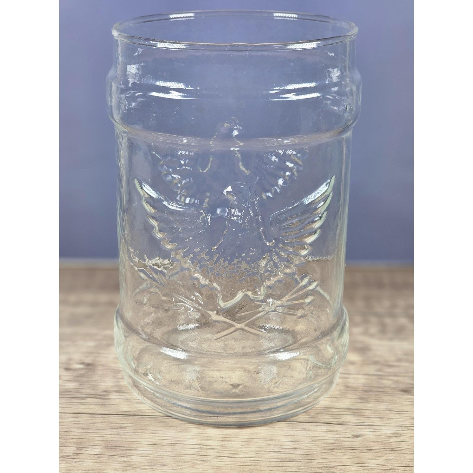 Vintage Apothecary-Style Glass Jar With Embossed American Liberty Eagle & Stars