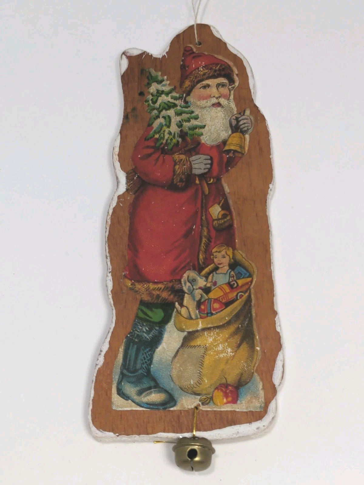 Vintage 1980s Santa Claus Wood Ornament Kurt S. Adler Christmas 🎄