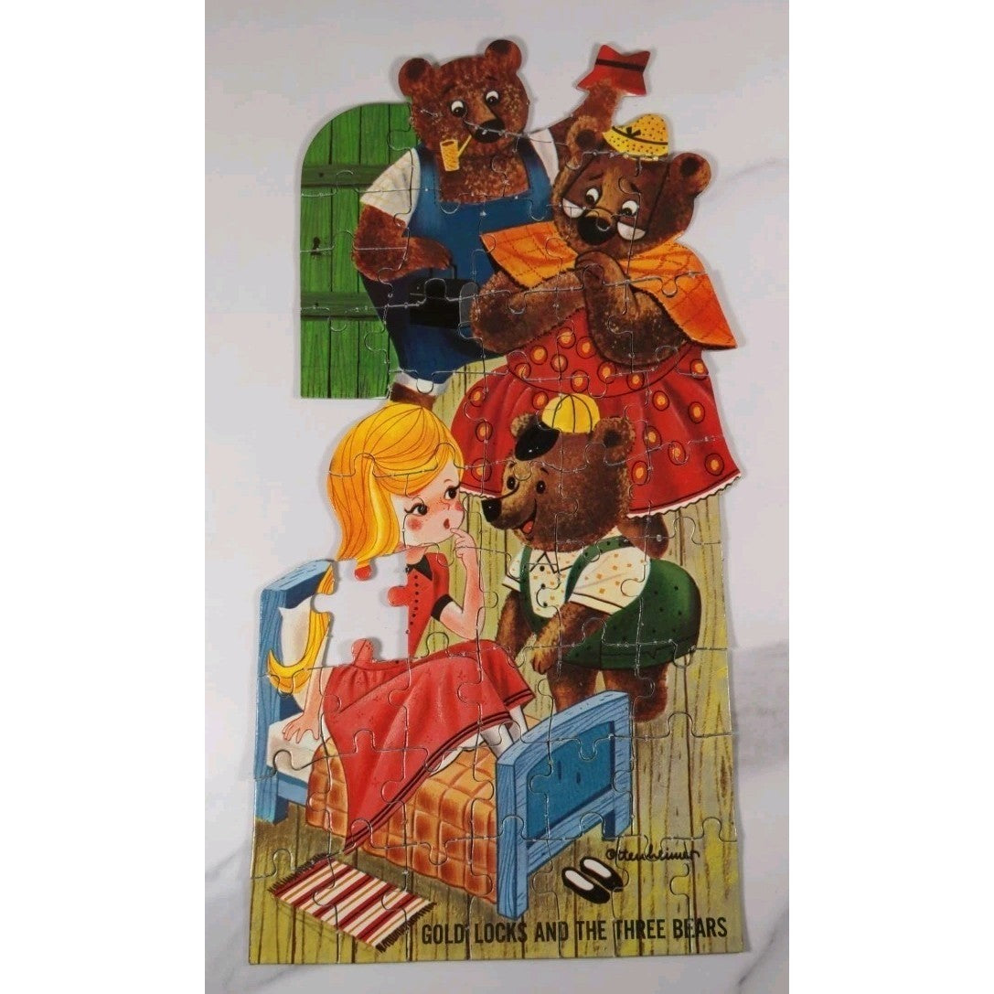 Vintage Harrett Gilmar Goldilocks Puzzle Missing One Piece Mid Century Toy