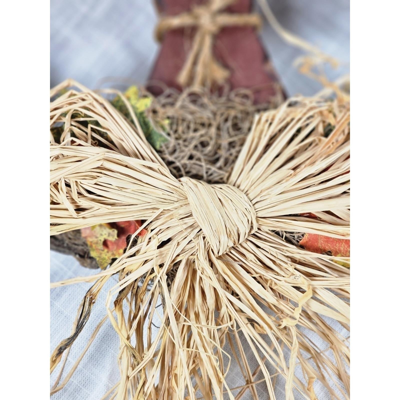 Rustic Autumn Harvest Welcome Wreath | Fall Door Decor with Pumpkins & Foliage