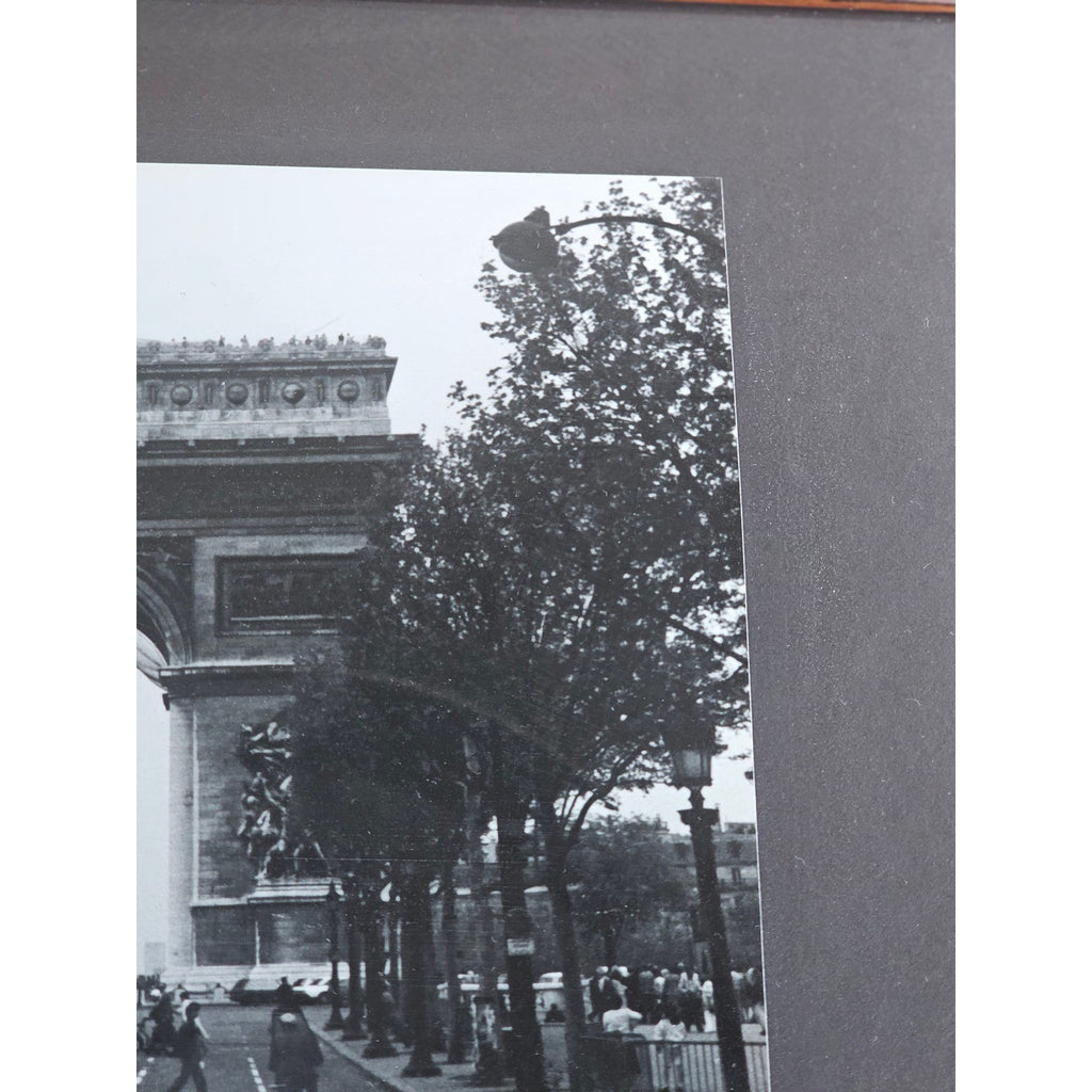 Vintage Framed Paris Arc de Triomphe Black & White Photograph | 13x12 Wall Art