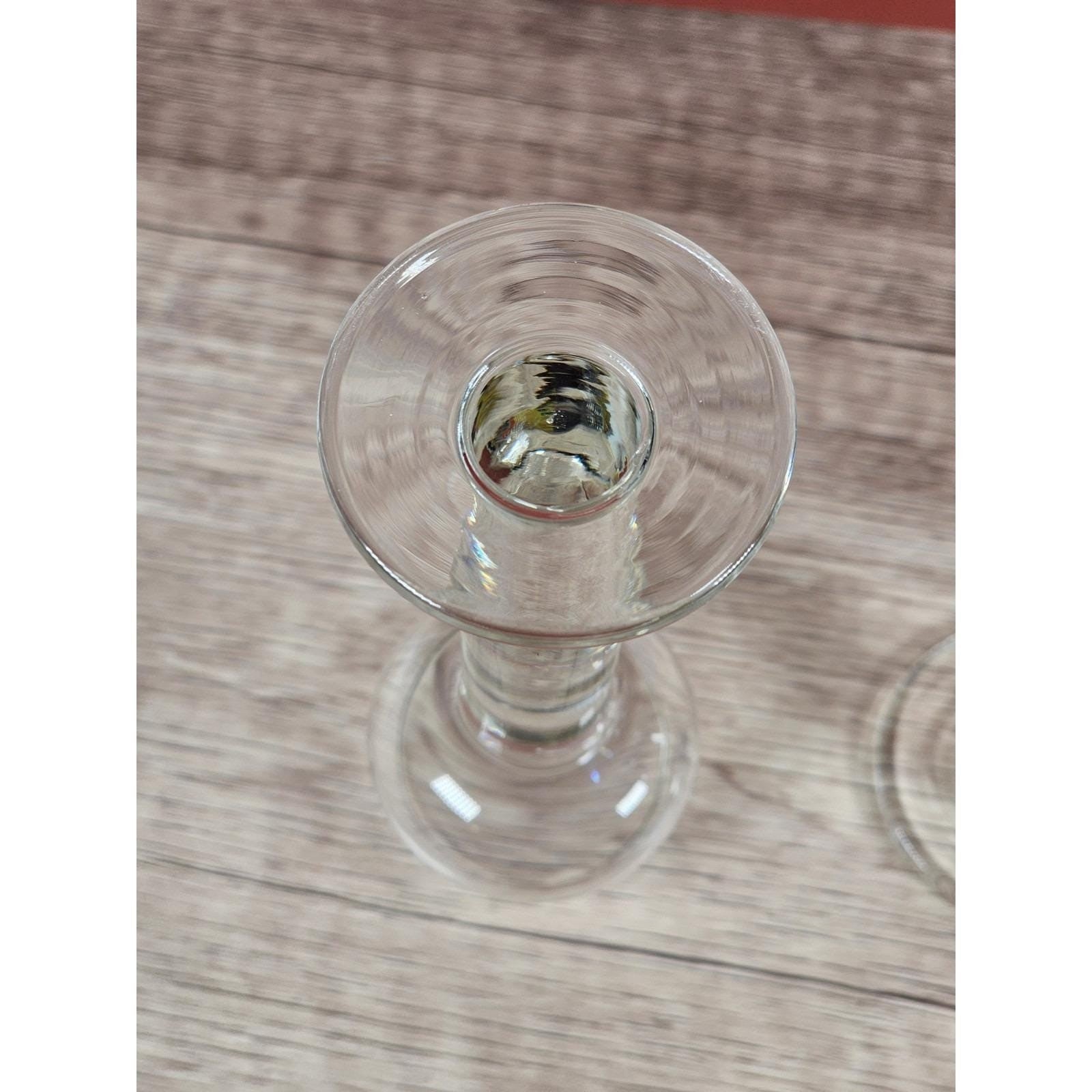 Vintage Crystal Liqueur Shot Glasses Set of 3 Pillar Stem Barware