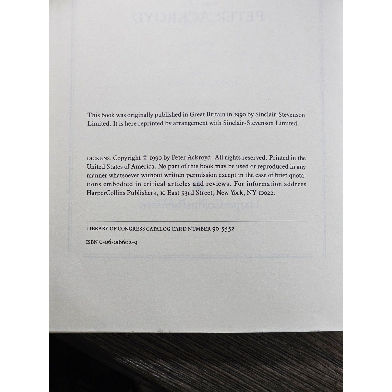 Dickens by Peter Ackroyd 1990 HarperCollins Paperback Biography