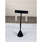 Vintage Sterling Silver Script Drop Earrings Dangle Pair