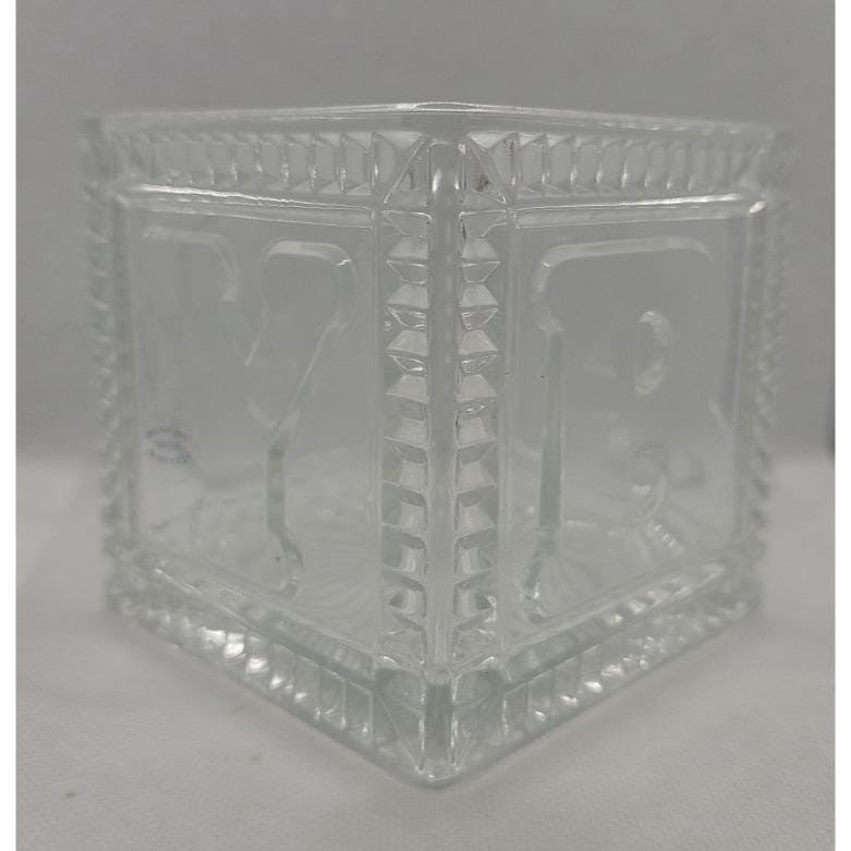 Vintage Mikasa Crystal Baby Keepsake Box BABY Glass Memory Box
