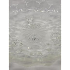 Vintage Fostoria American Cubist Glass Bowl 3 Footed Sawtooth Rim