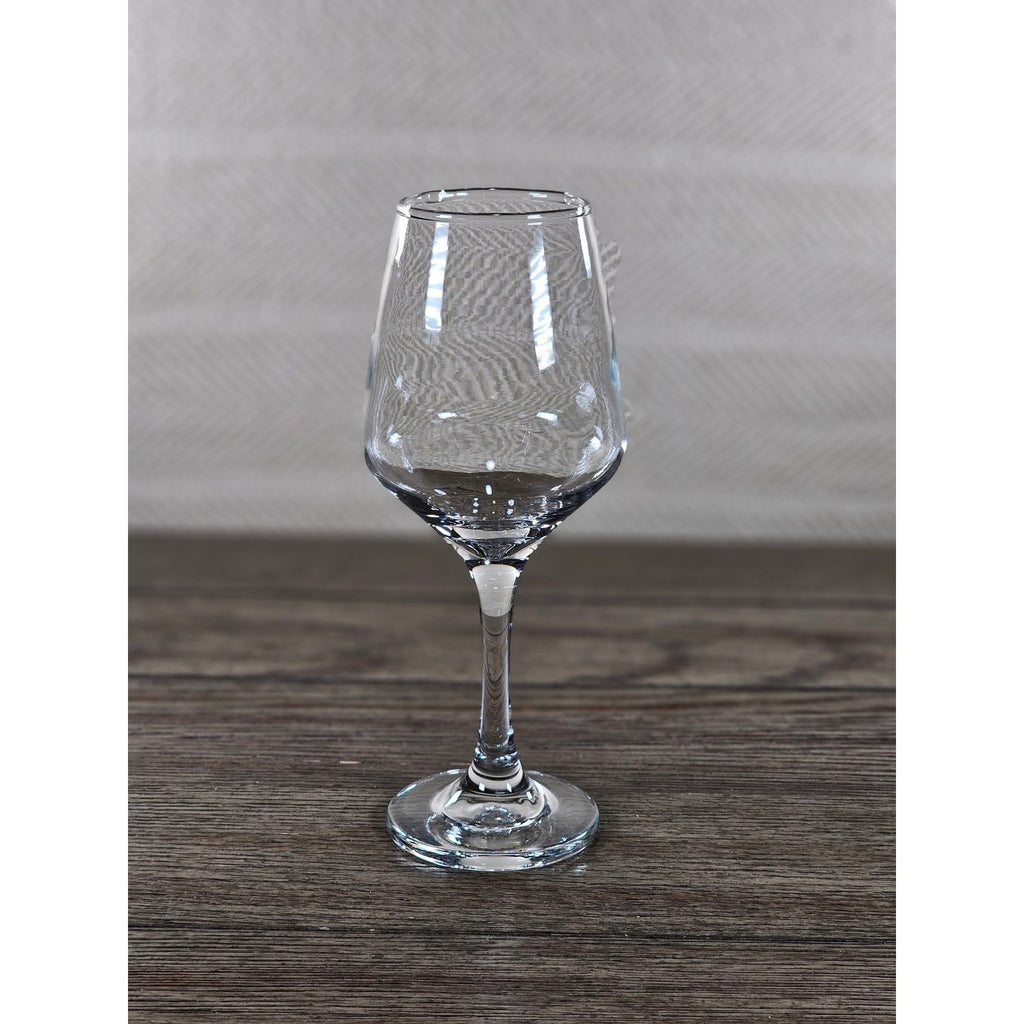 Vintage Stemmed Wine Glass 8.5 Inch Tall Clear Classic Dining Glass