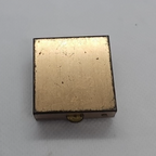 Vintage Metal Brass Pill Box  Glasses Raised Deco Square