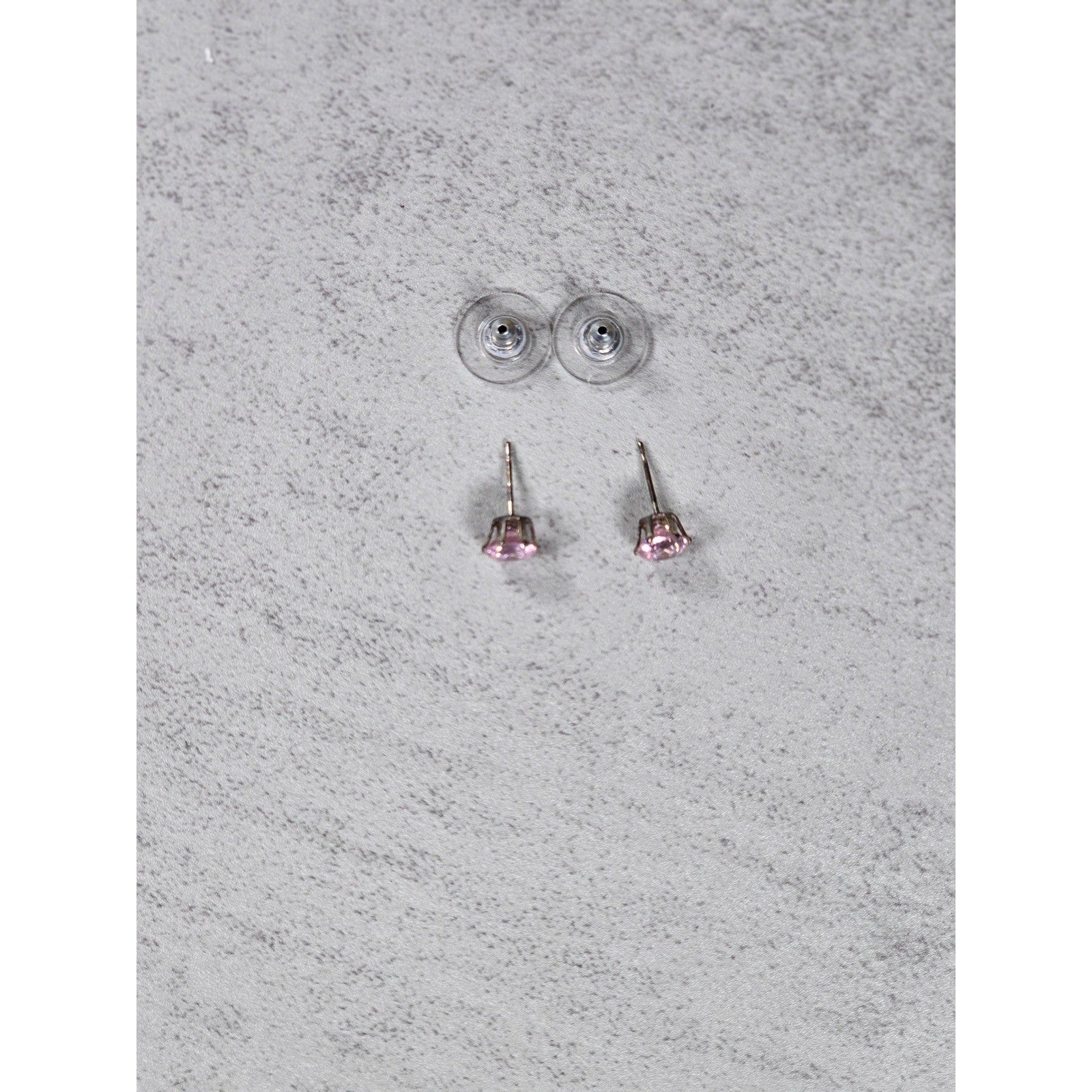 Vintage Pink Rhinestone Stud Earrings Round Faceted Post Earrings