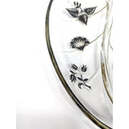 Georges Briard Leaf Dish Divided Glass Tray Mid Century Serving