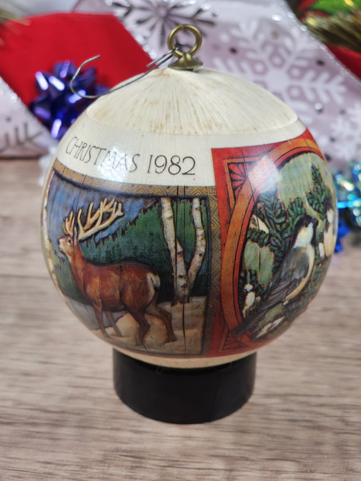 1982 Hallmark Satin String Ornaments Set of 3 Vintage Christmas Balls 3.5"