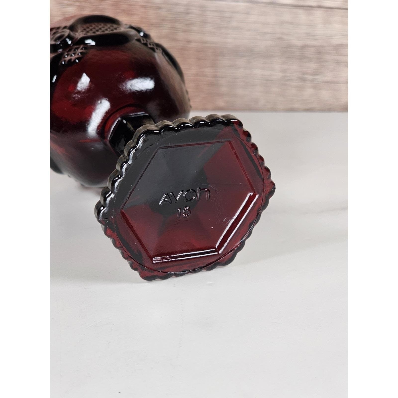 Vintage Avon Cape Cod Ruby Red Wine Goblet Victorian Pressed Glass