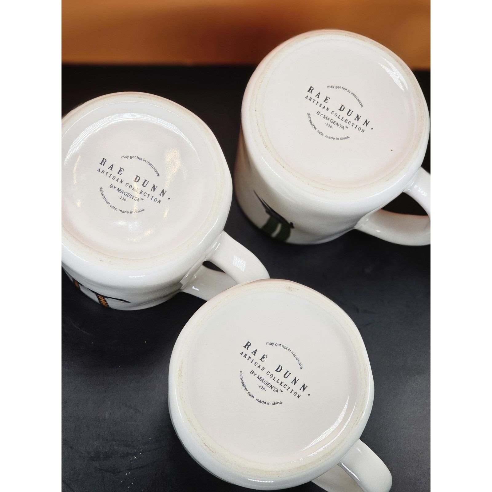 Rae Dunn Halloween Witch Mugs Ceramic Set of 3 Whimsical Double-Sided Vintage