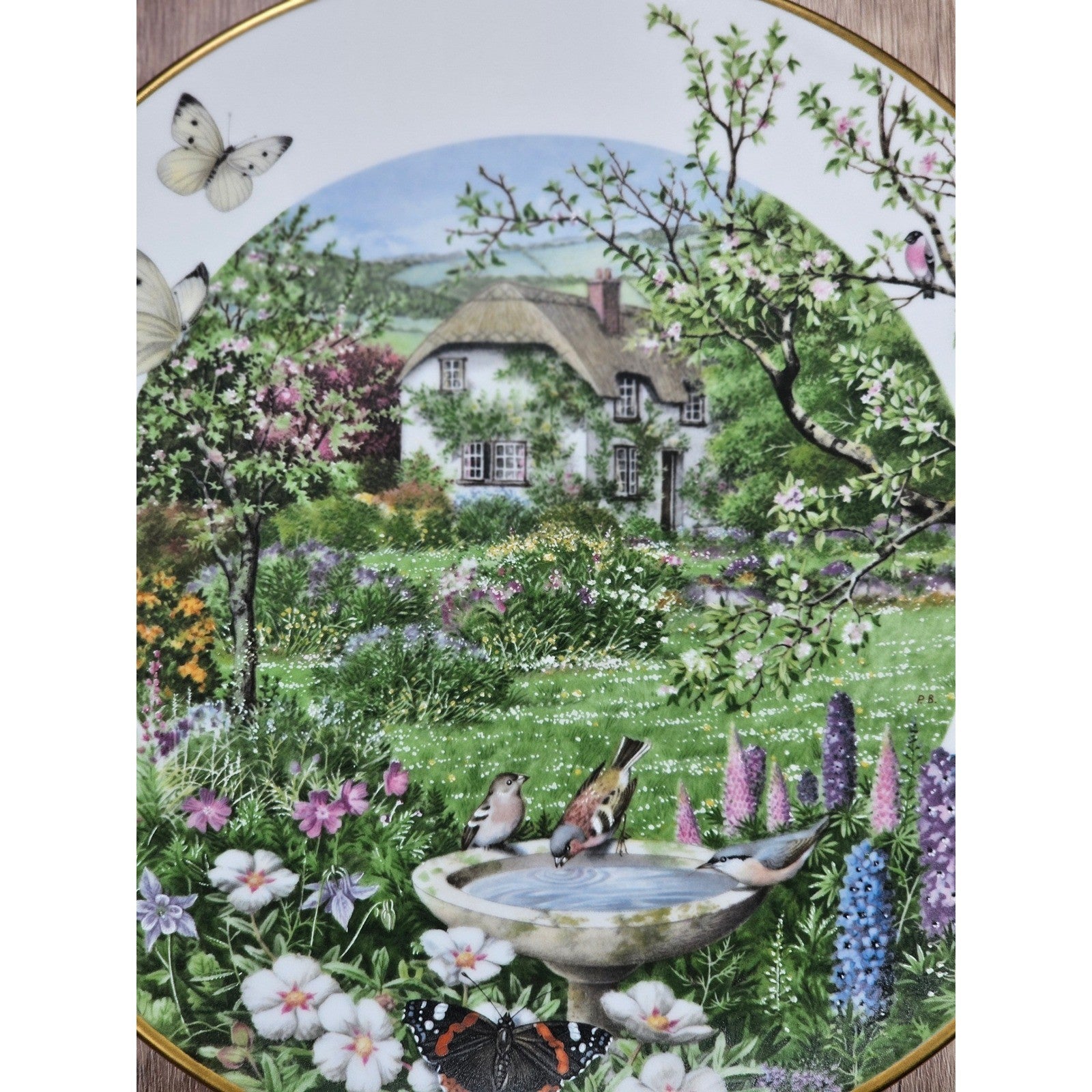 Franklin Porcelain June in a Country Garden Plate by Peter Barrett 9"