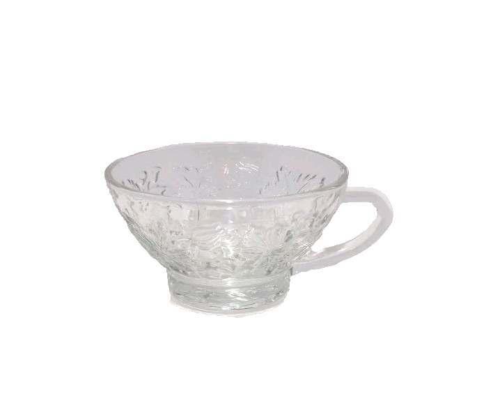 Princess House Fantasia Coffee/Tea Cup — Crystal Poinsettia Pattern #516 Vintage