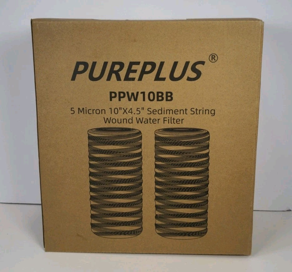Pack of 2 Pureplus 10" x 4.5" Sediment String Wound Water Filter PPW10BB