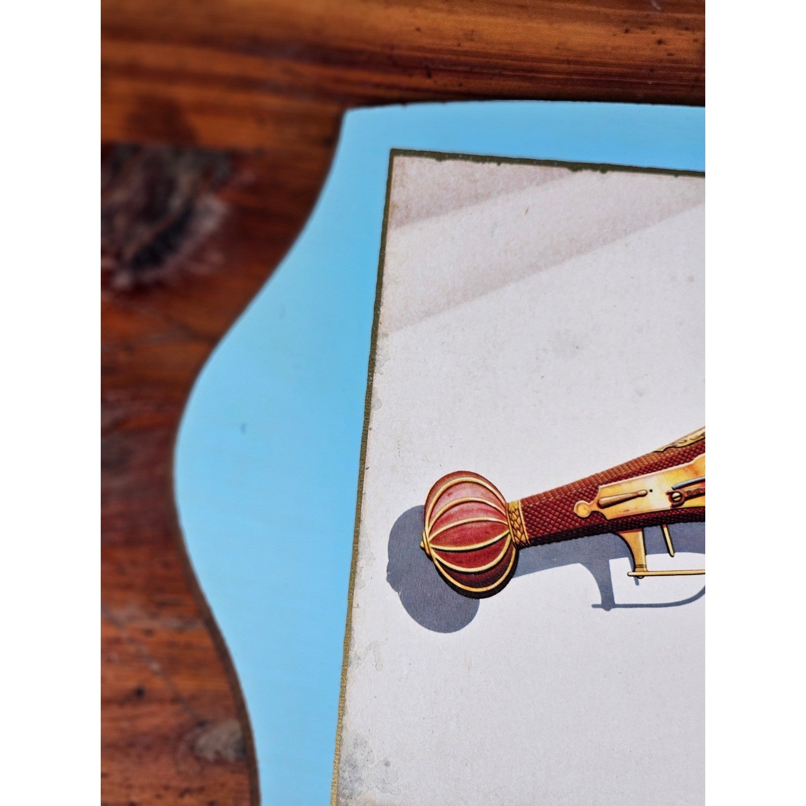 Vintage Firearms Illustration Wall Plaque – Austrian Wheellock Pistol 1655