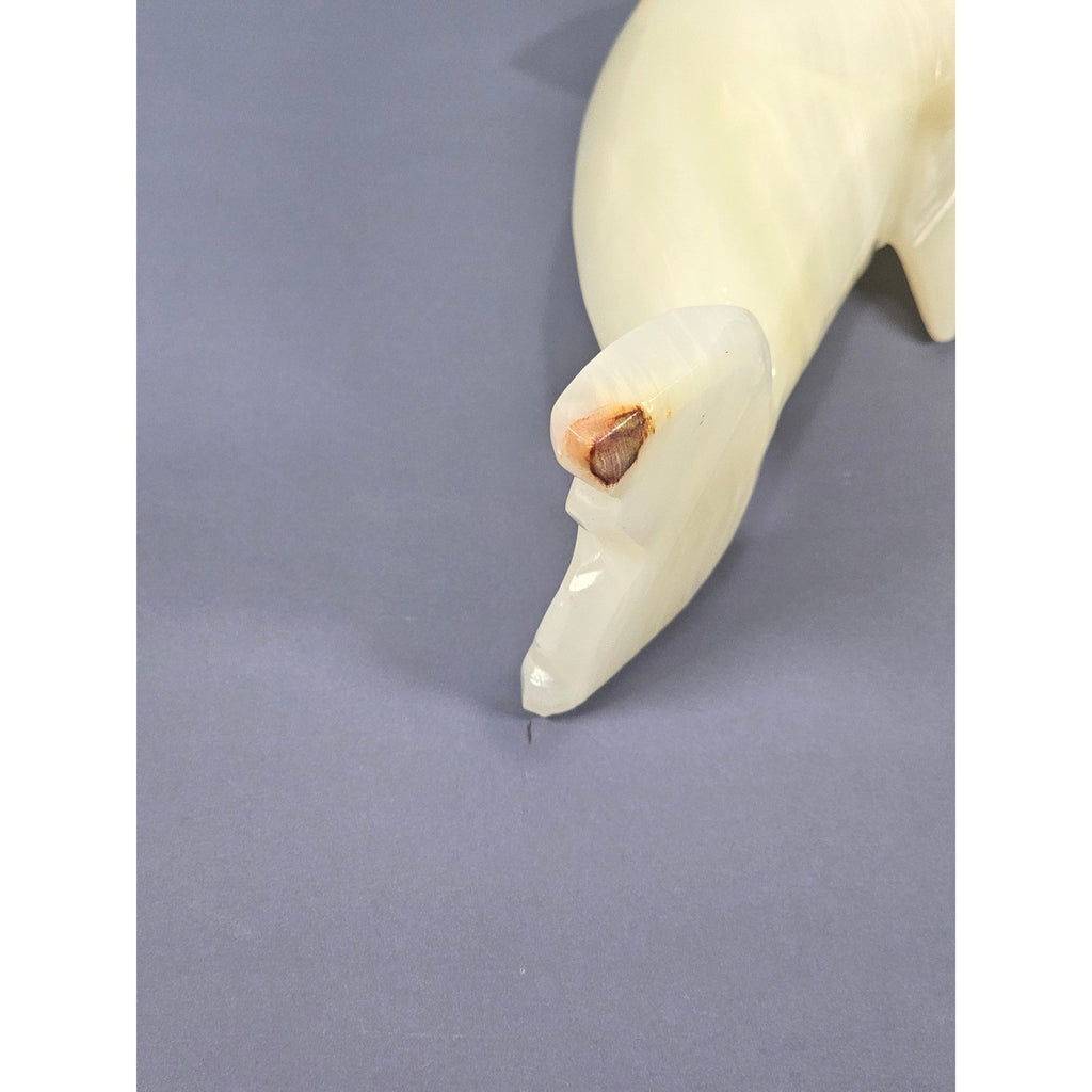 Hand Carved Onyx Dolphin Figurine Natural Stone Dolphin Statue Ocean Decor