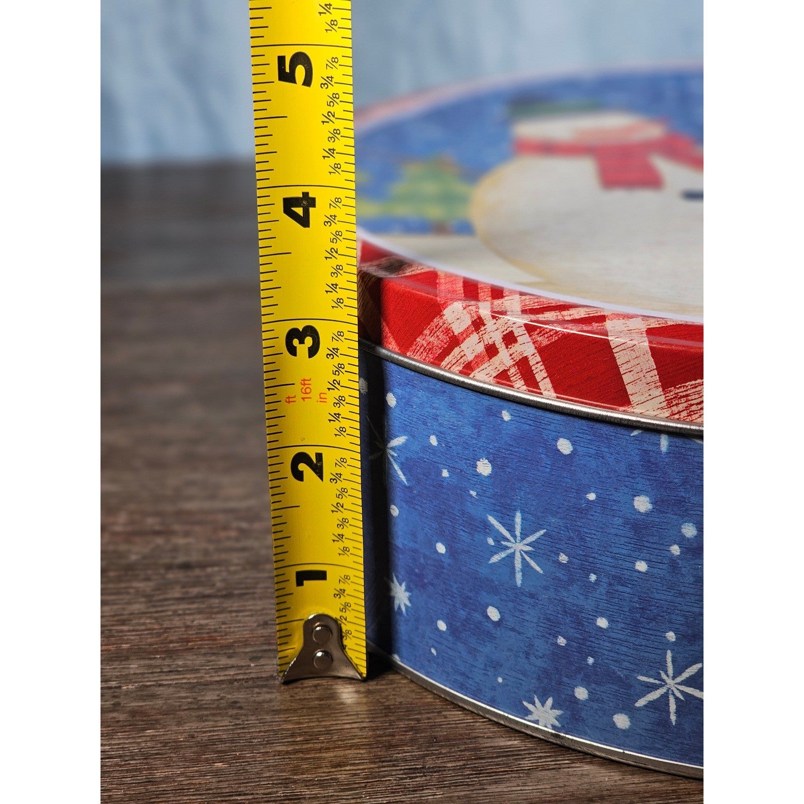 Vintage Snowman Gingerbread Christmas Tin Cookie Storage Box