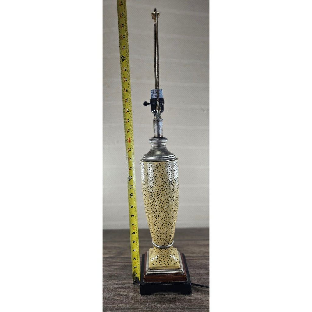 Vintage Textured Table Lamp 28.5" Tall Speckled Cream Base