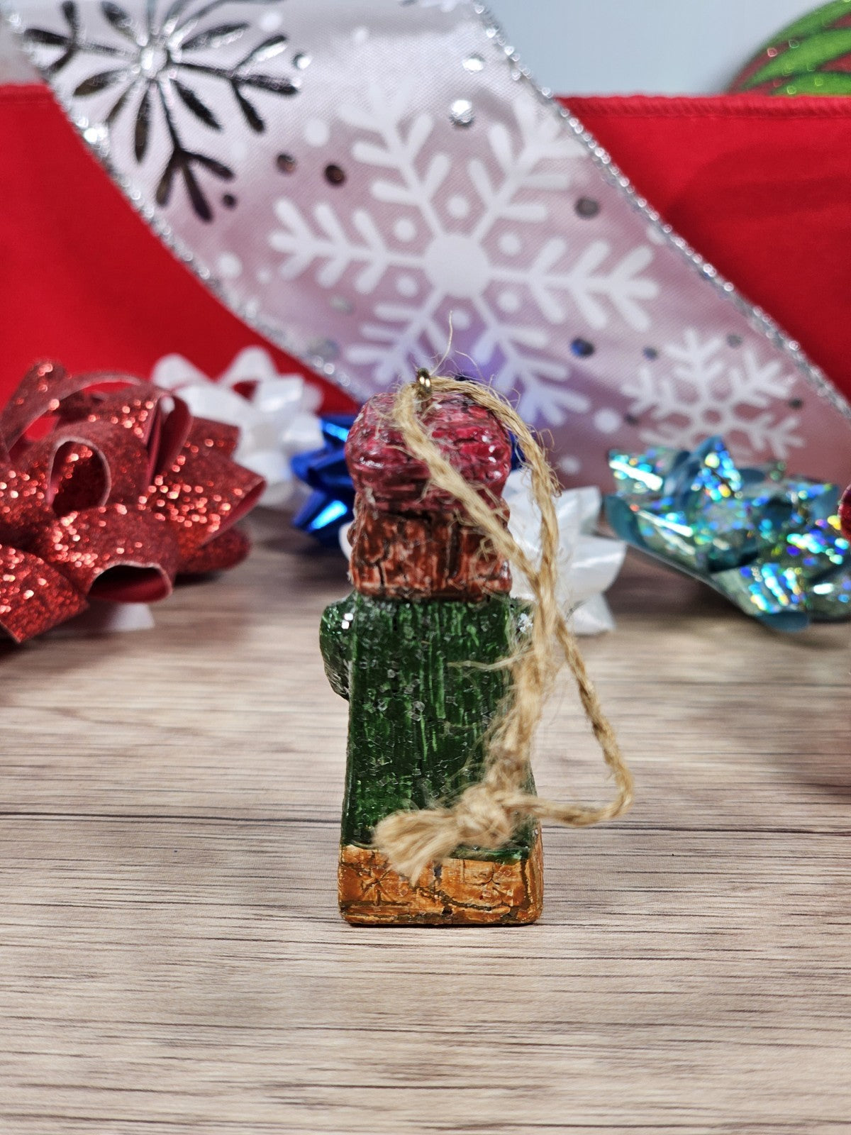 Set of 3 Small Nativity Wiseman Sheep and Horse Christmas Ornaments Miniature