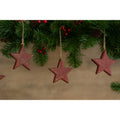 Set of 5 Rustic Wooden Stars | Burgundy Distressed Farmhouse Decor