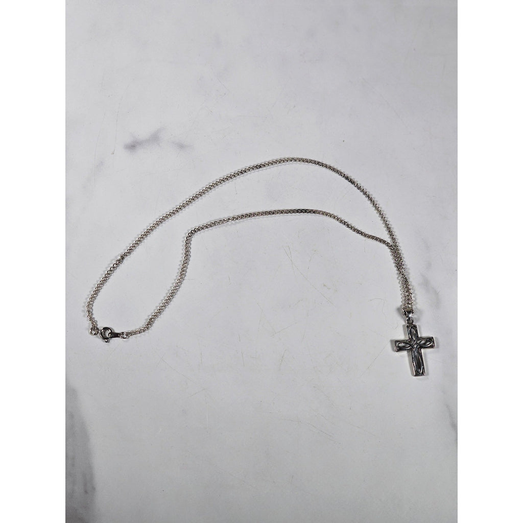 Vintage Silver Tone Celtic Cross Necklace Pendant