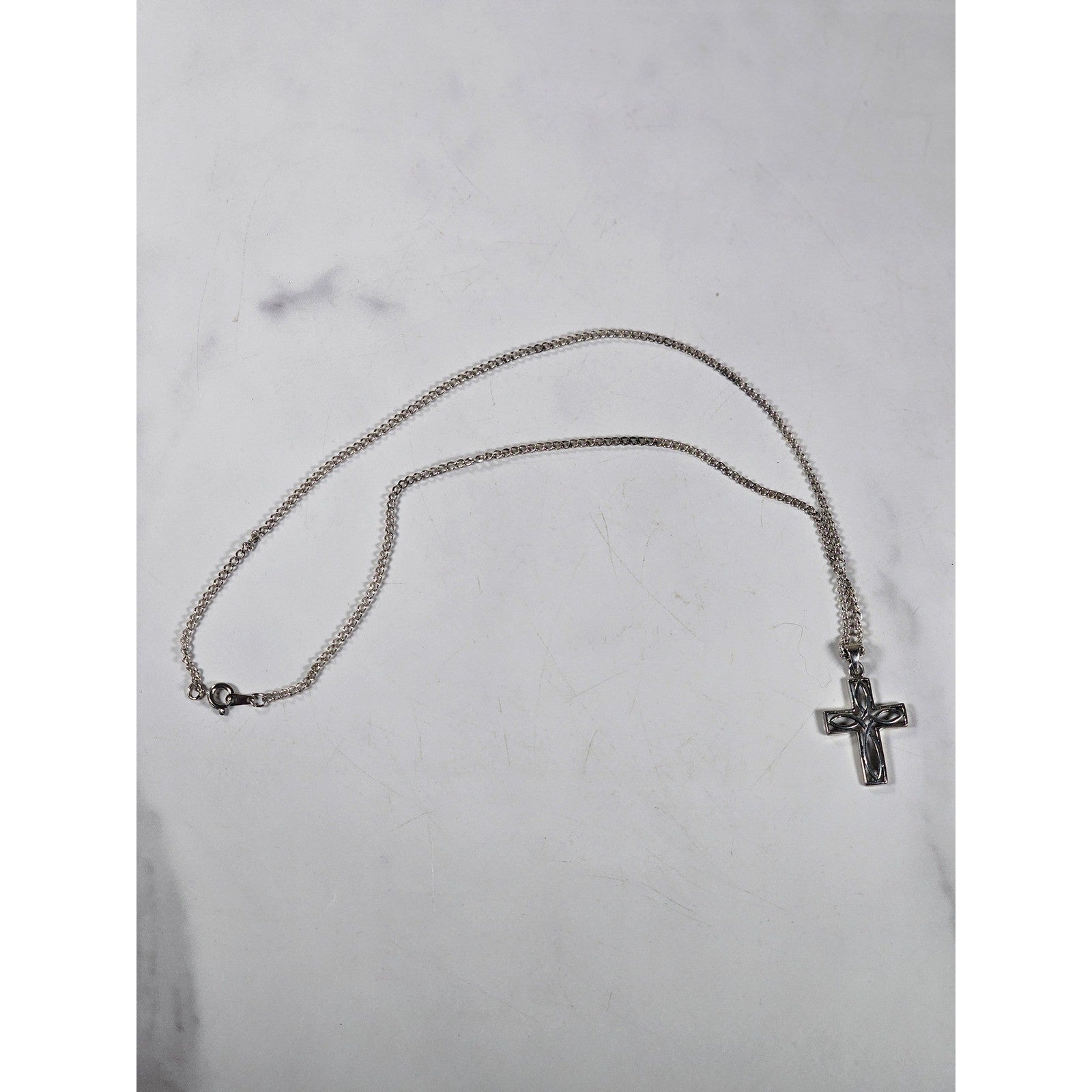 Vintage Silver Tone Celtic Cross Necklace Pendant
