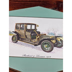 Vintage Panhard & Levassor 1912 Automobile Wall Plaque Teal 11.5 x 8