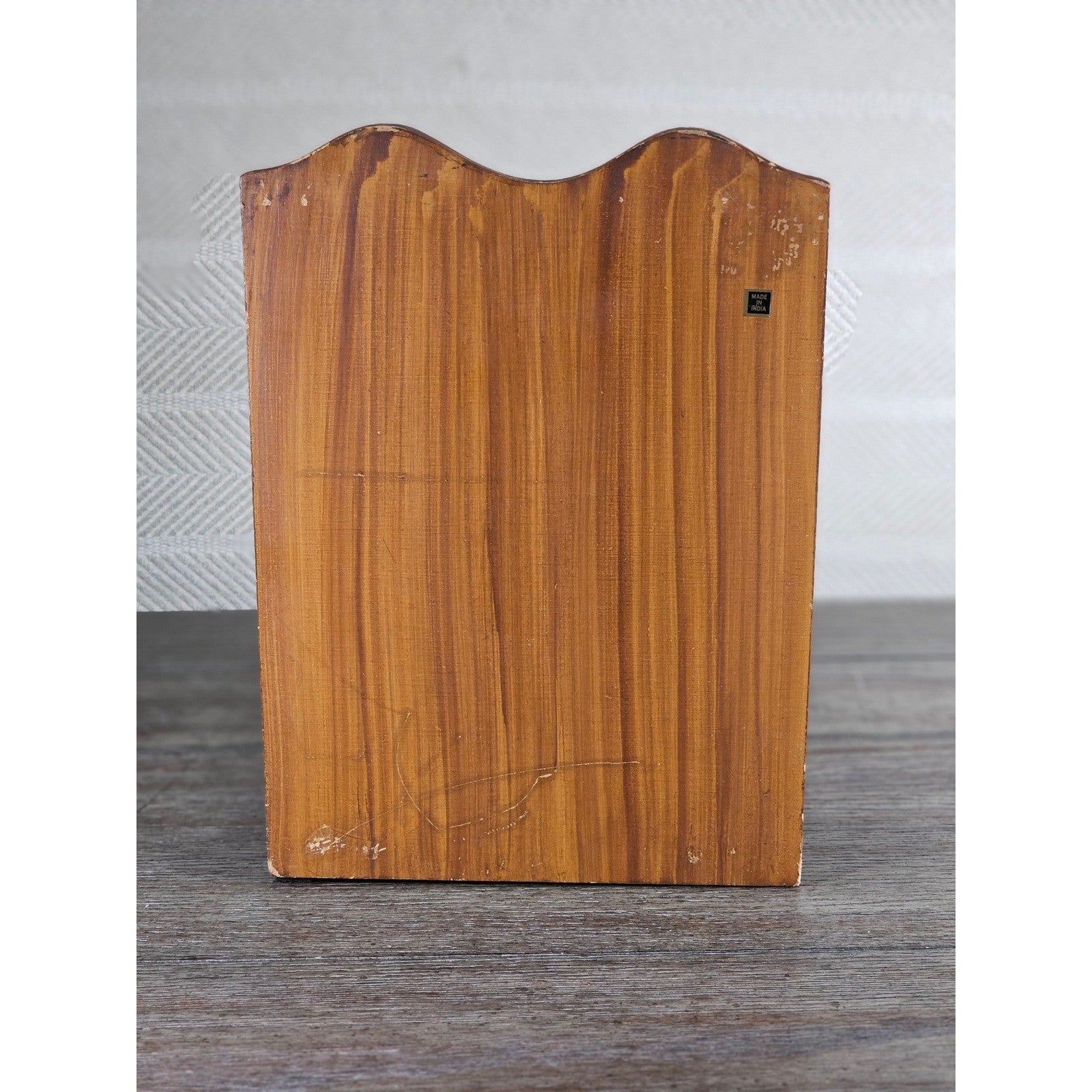 Vintage Wood & Metal Wine Bottle Holder | 3-Bottle Countertop Wine Rack