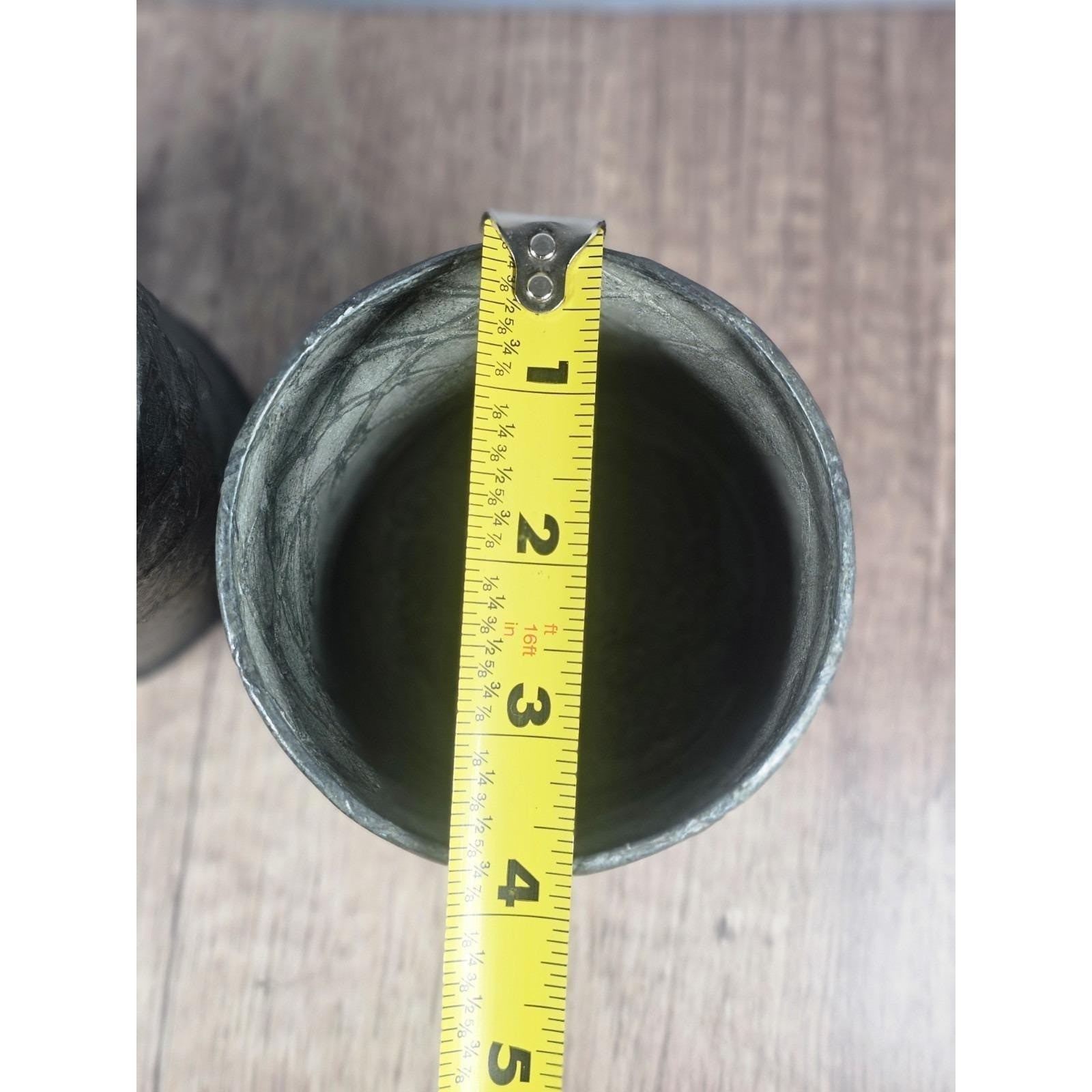 Vintage Galvanized Candle Holders Set of 2 Rustic Farmhouse Decor