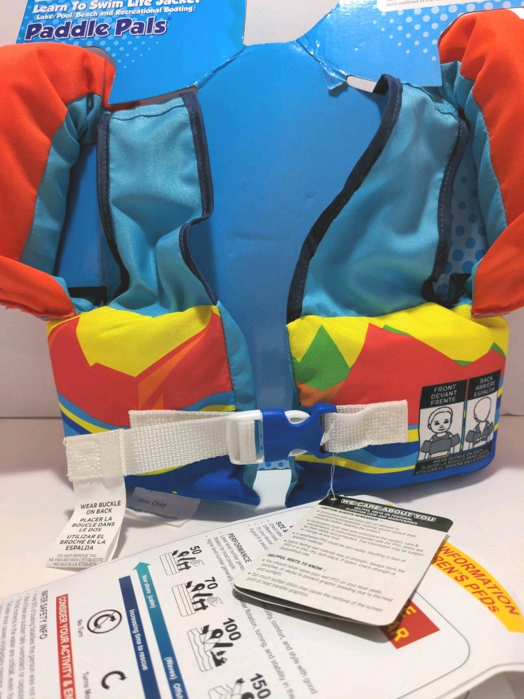 Unisex Fluid Aquatics Child Small Paddle Pals Life Jacket Clown Fish