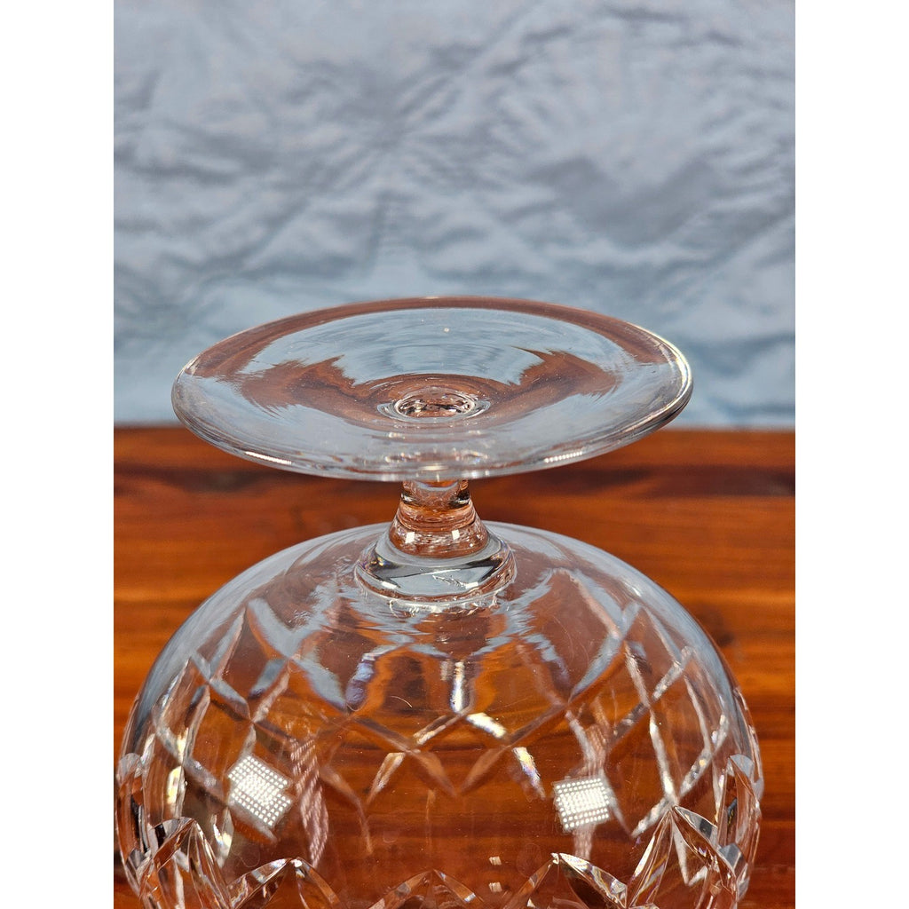 Vintage Crystal Brandy Snifter Diamond Cut Cognac Glass Stemmed