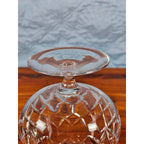Vintage Crystal Brandy Snifter Diamond Cut Cognac Glass Stemmed