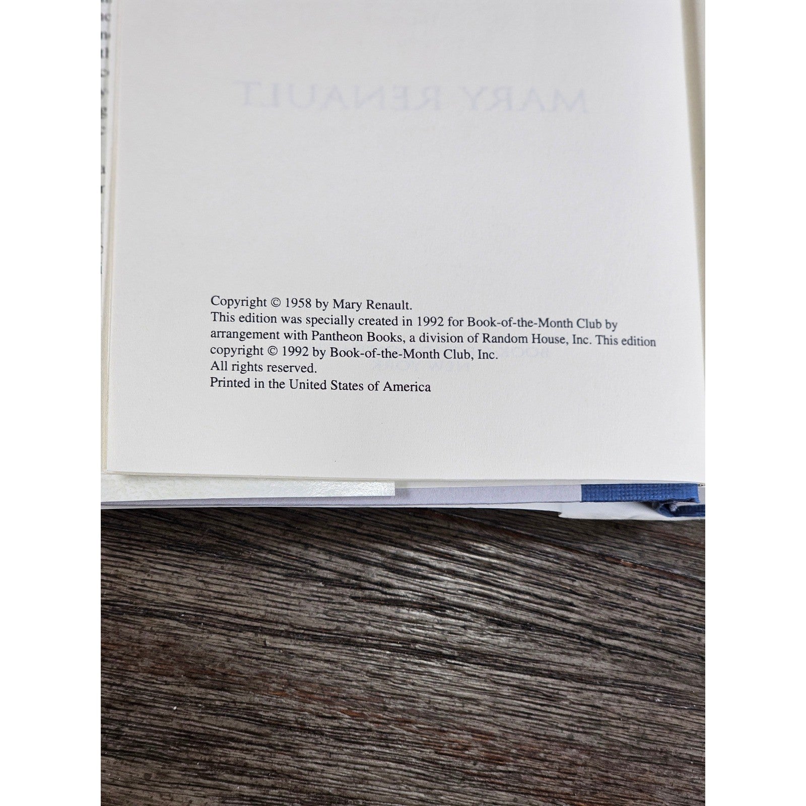 The King Must Die Mary Renault 1992 HC Book of the Month Club