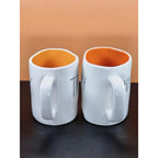 Vintage Rae Dunn Halloween Mugs Set Orange Interior Double Sided Ceramic