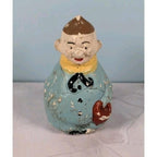 Antique Figural Salt Pepper Shakers Men Holding Hat Vintage Set