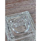 Vintage Avon Clear Pressed Glass Square Votive Candle Holder