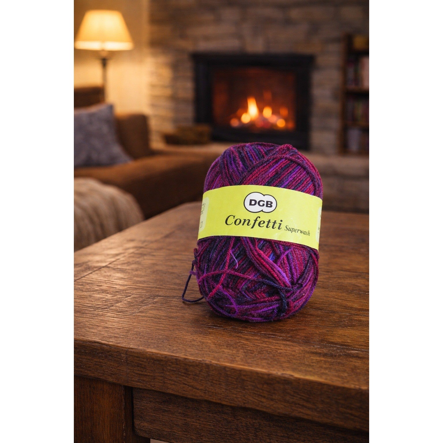 Vintage Superwash Wool Nylon Yarn 50g 210m Variegated Purple Red