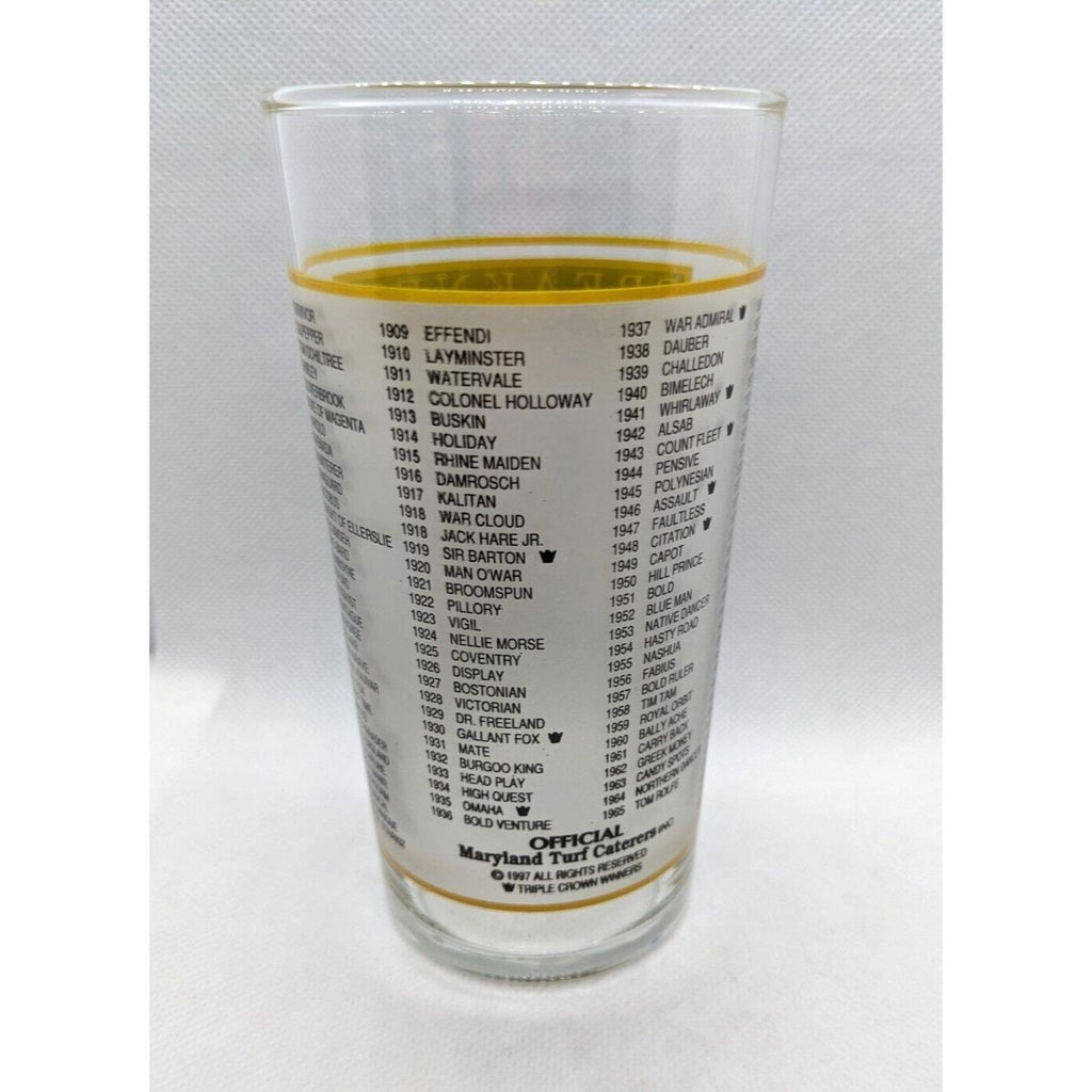 1998 Preakness Stakes Glass 123rd Running Libbey