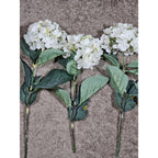 Vintage Artificial Hydrangea Flowers Set of 4 White Floral Stems