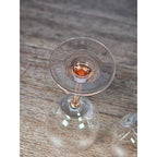Vintage Pink Stem Wine Glasses Set of 2 Clear Bowl 8.5 Inch