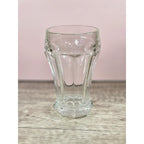 Vintage Crisa Paneled Glass Tumbler Clear Mid Century Drinkware 4 5/8"