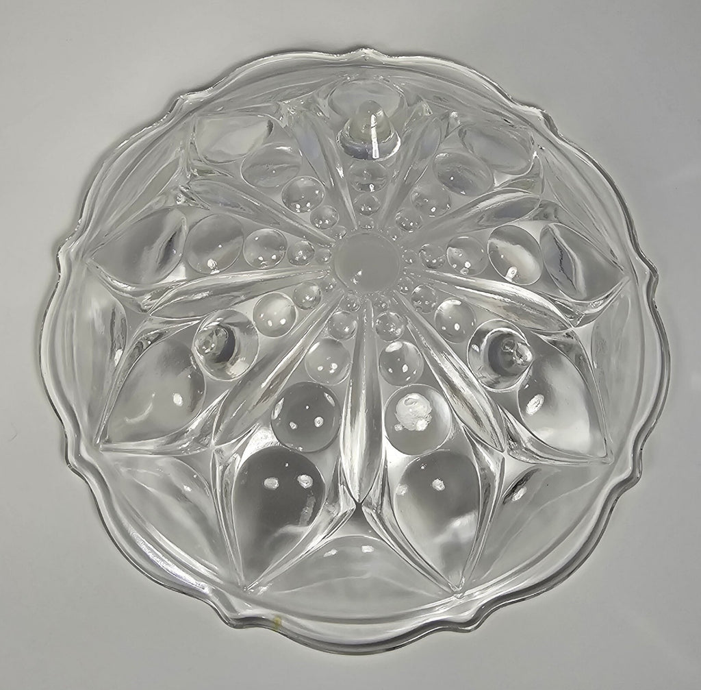 Set of 2 Anchor Hocking Footed Teardrop  Dot #920 Bowl 1960s