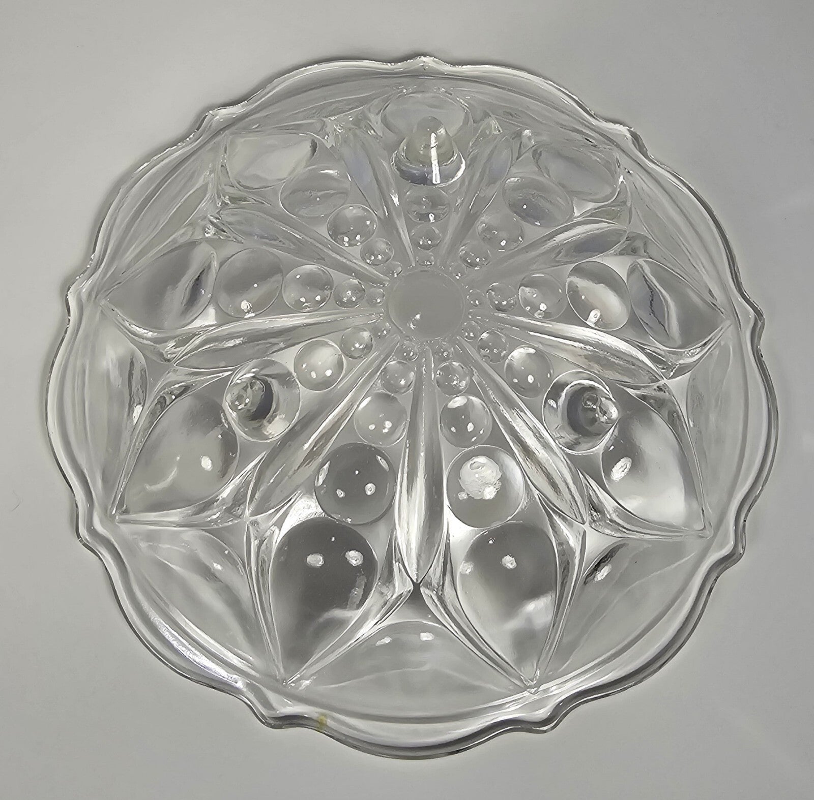 Set of 2 Anchor Hocking Footed Teardrop  Dot #920 Bowl 1960s