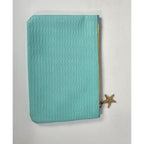 IPSY Turquoise Glam Bag Wave Texture Starfish Zipper Makeup Pouch