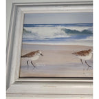 Jacqueline Penney Coastal Shorebirds Lighthouse Framed Art Signed