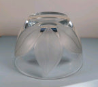 Vintage Crystal Etched Frosted Leaf Vase